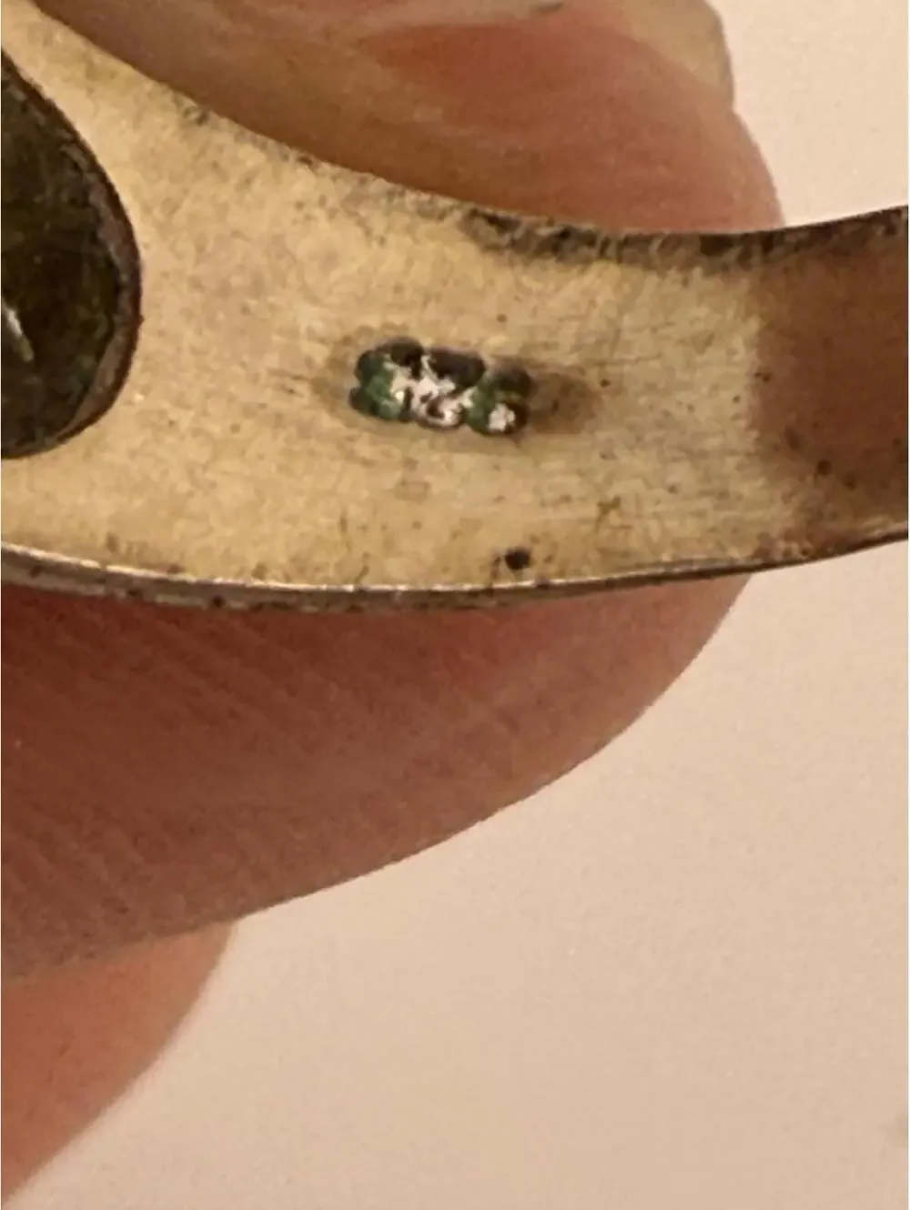 Vintage Silver  Decorative Ring with Clear Stones Size 5.75
